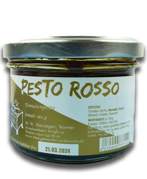 Hassinger, Pesto Rosso, 180 g Hassinger, Pesto Rosso, 180 g