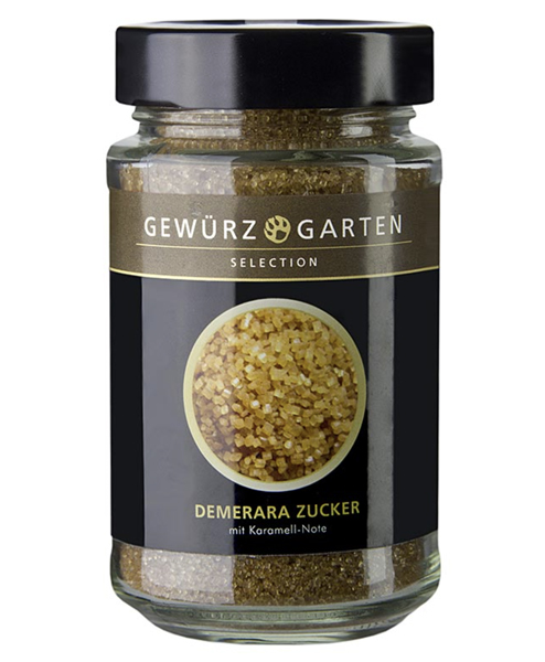 Demerara Rohrohrzucker, 200 g Hellbrauner, grobkörniger Rohrzucker von der Insel Mauritius, naturbelassen.