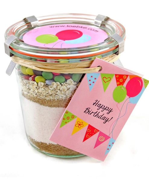 Hof LÖbke, Backmischung Geburtstags-Kuchen 580ml Weckglas Hof LÖbke, Backmischung Geburtstags-Kuchen 580ml Weckglas