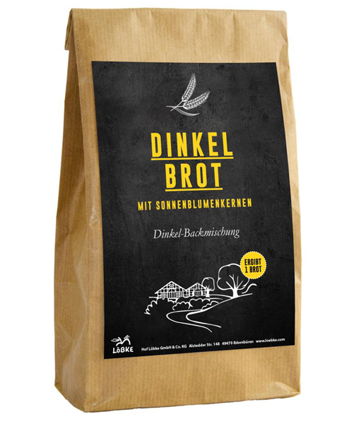 Hof Löbke, Brotbackmischung in der Papiertuete Hof Löbke, Brotbackmischung in der Papiertuete