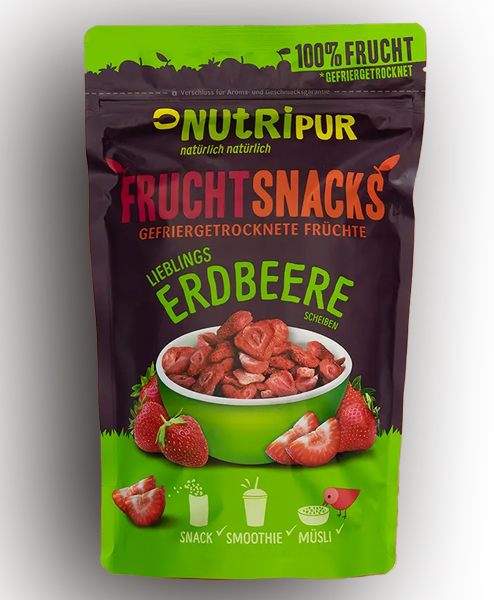 NutriPur, Gefriergetrocknete Erdbeeren, 25g NutriPur, Gefriergetrocknete Erdbeeren, 25g