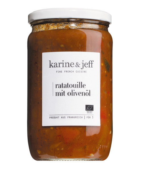 arine & Jeff, Ratatouille mit Olivenöl im Glas, Bio 350 g Karine & Jeff, Ratatouille mit Olivenöl im Glas, Bio 350 g