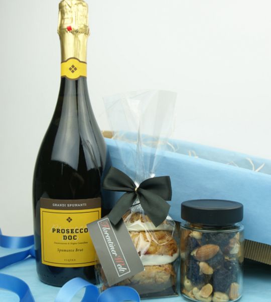corviscom Geschenkpaket Grande Florentiner Sekt und Gebäck