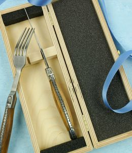 2er Birkenholzbox für LC Besteck offen