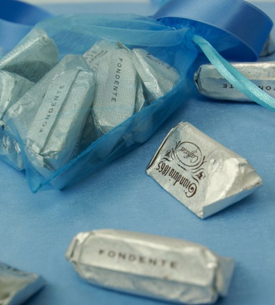 Gianduia fondenti im Organzabeutel
