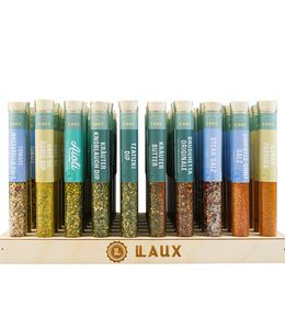 Laux, Display miz Gewürzen im Röhrchen