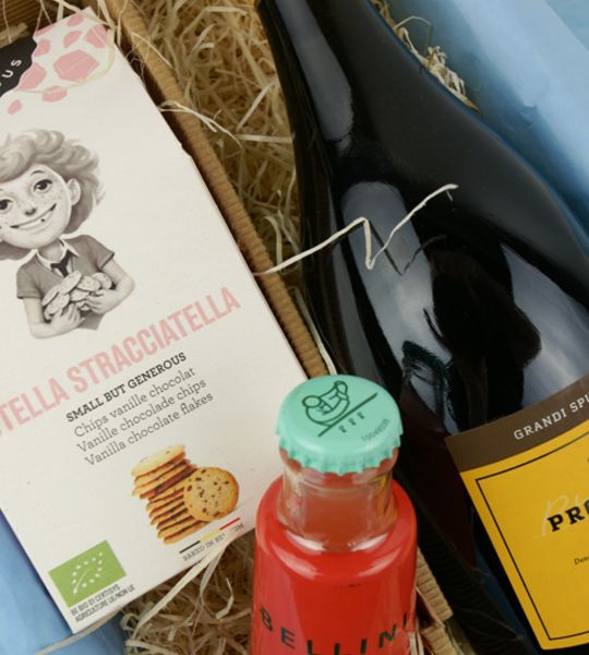 corviscom Geschenkpaket Prosecco Bellini mit Stella Stracciatella