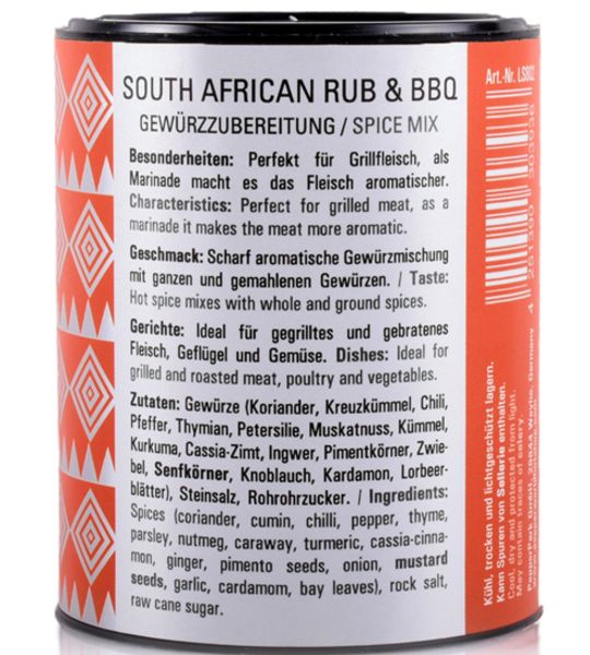 World of Taste, South African Rub & BBQ, 60 g Back