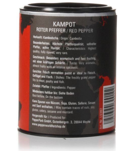 Kampot Pfeffer Rot, ganze Körner scharf