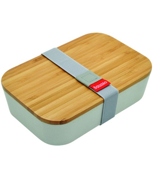 Baladéo Akita weiße Lunchbox mit Bambusdeckel