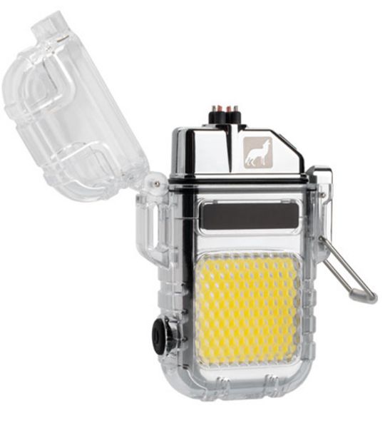 Schwarzwolf outdoor, Lichtbogen-Feurzeug Calbuco mit Licht