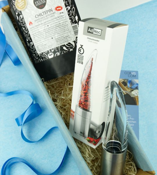 corviscom Geschenkbox mit adhoc chilimühle