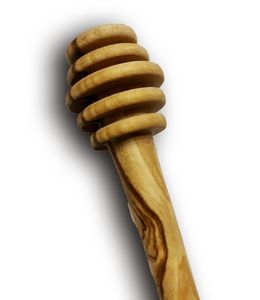 OE, Honiglöffel mit Rillen aus Olivenholz, 14 cm