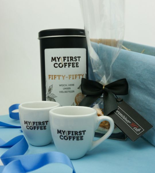 corviscom Geschenkset „My First Coffee" mit Mini Florentinern