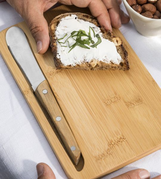 Baladéo Frühstücks-Brettchen 'Takeita' mit Buttermesser Bambus