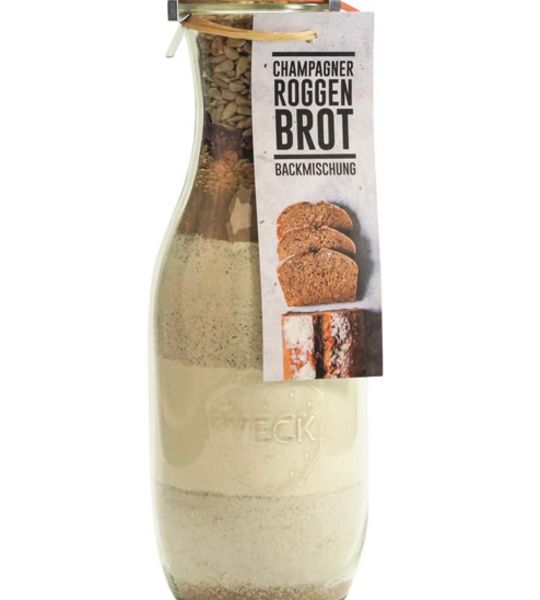 Hof Loebke, Backmischung Champagner Roggen Brot Weckflasche