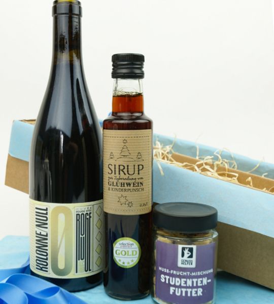 corviscom Geschenkpaket Glühweinset alkoholfrei mit Studentenfutter