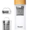 Tea2Go Glas mit Bambusdeckel 320 ml 2fach Filter