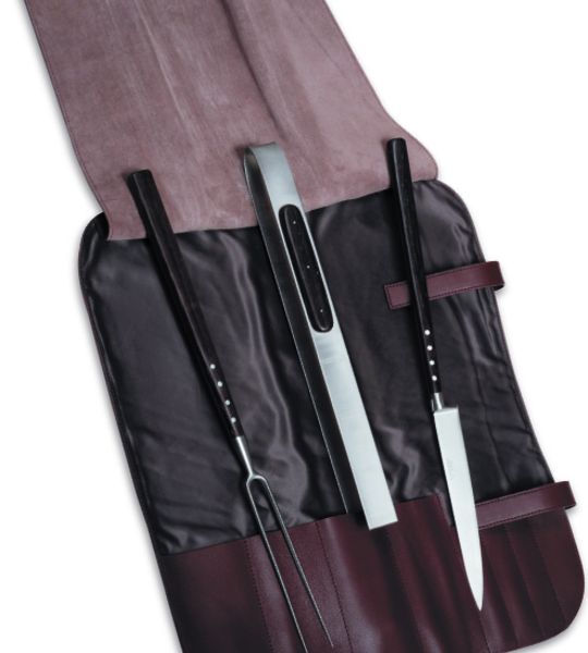 LeA Grillbesteck Stahl und Wenge im Etui