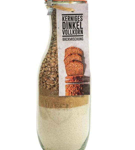 Hof Loebke, Backmischung Dinkel-Vollkorn-Brot Weckflasche